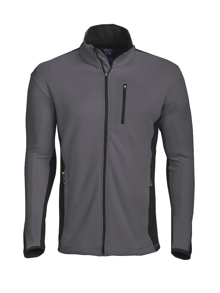 3307 MICROFLEECE JACKE IN RIPSTOP OPTIK MIT KONTRAST 98 grau 4XL