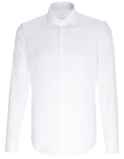 Men?s Shirt Slim Fit Check/Stripes Long Sleeve - Check Light Blue - White, 36