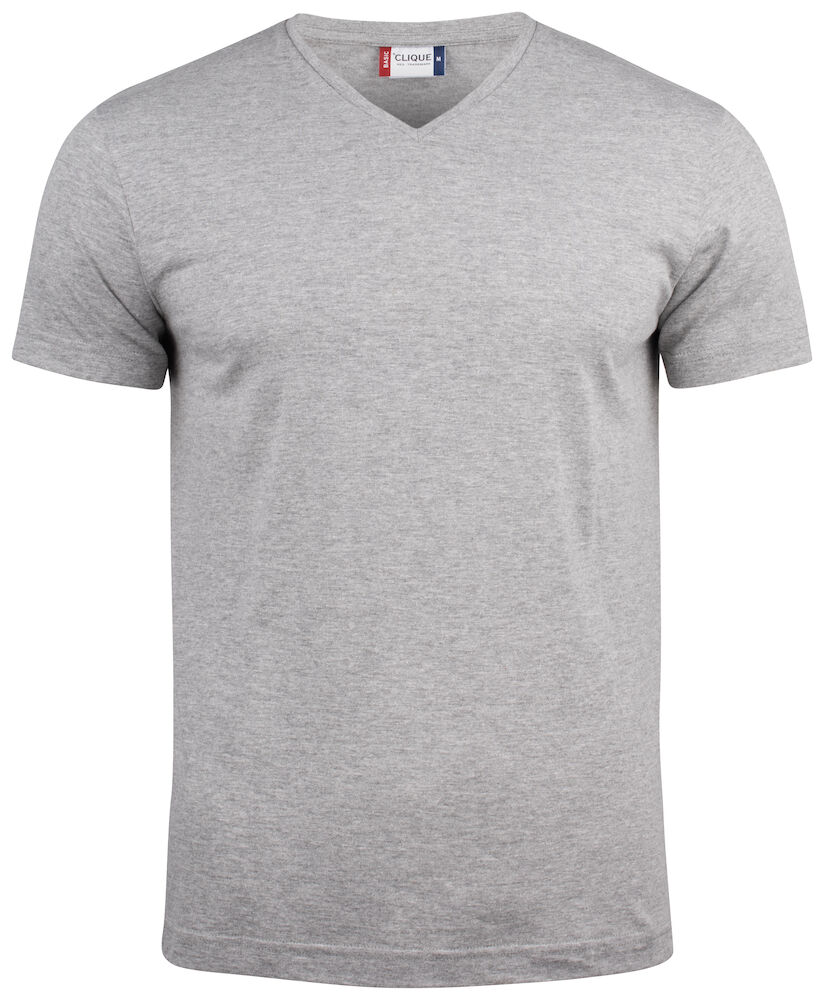 Basic-T V-neck 95 graumeliert XS
