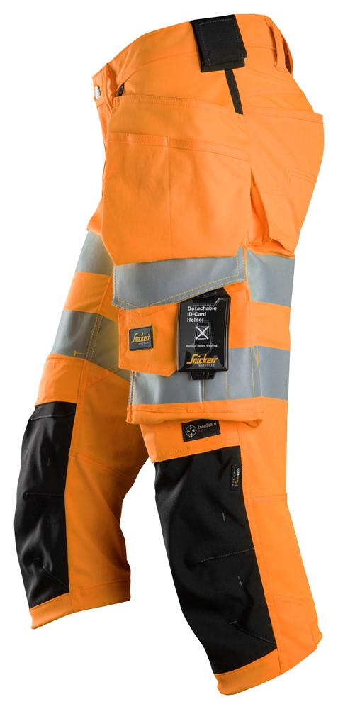 High-Vis-Stretch-Piratenhose mit Holstertaschen, Warnschutzklasse 1/2