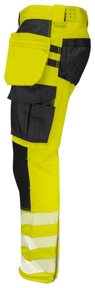 6571 BUNDHOSE VOLLSTRETCH MIT HÄNGETASCHEN EN ISO 20471 KLASSE 2 11 gelb/schwarz hv D116, Kurz