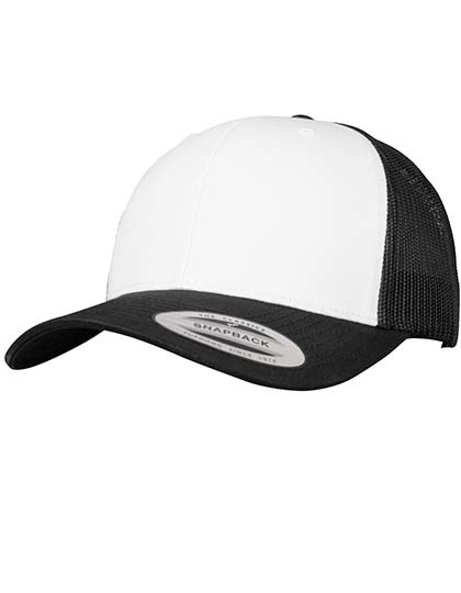 Retro Trucker Colored Front - Black/White/Black, One Size
