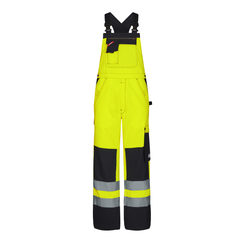F. Engel Safety EN ISO 20471 Norm-Latzhose 3820 gelb/schwarz CH40C, Kurz