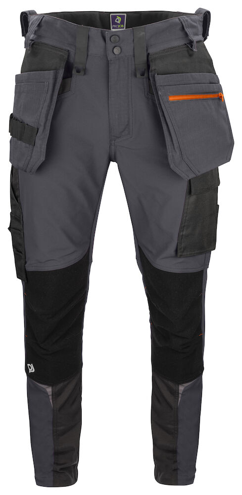 5550 FULL STRETCH ARBEITSHOSE MIT KEVLAR KNIEVERSTÄRKUNGEN SCHMALER SCHNITT (SLIM FIT) 98 grau D108, Kurz