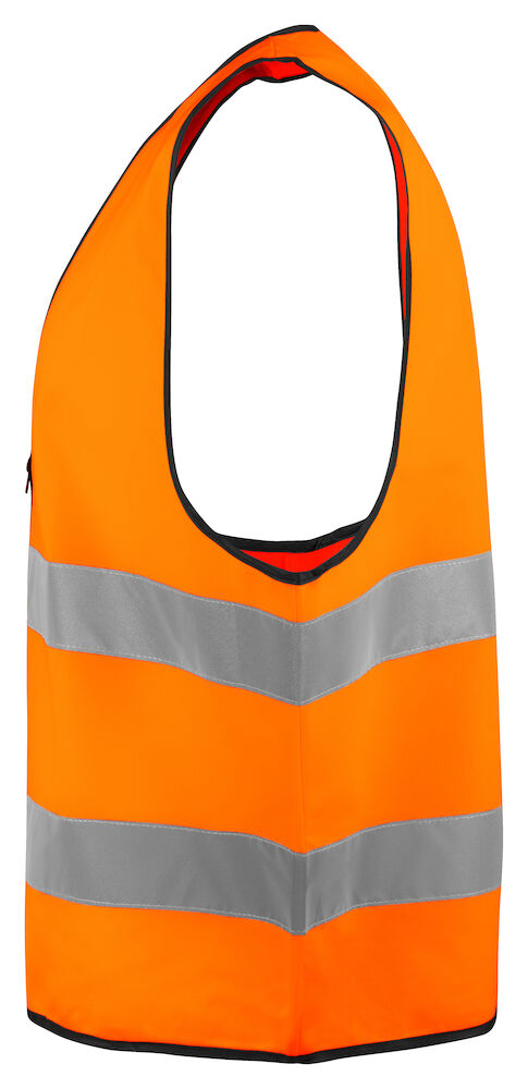6709 SICHERHEITSWESTE MIT ZIP EN ISO 20471 KLASSE 2 1799 orange/schwarz One Size
