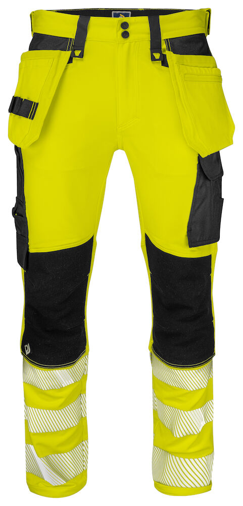 6571 BUNDHOSE VOLLSTRETCH MIT HÄNGETASCHEN EN ISO 20471 KLASSE 2 11 gelb/schwarz hv D116, Kurz