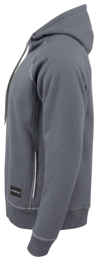 2130 DICKERE KAPUZEN SWEATSHIRT JACKE MIT KONTRASTNÄHTEN 98 grau XL