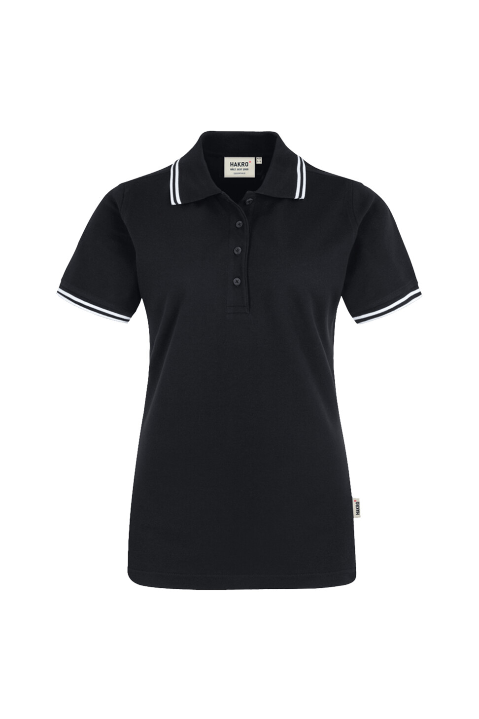 Hakro Twin-Stripe Damen Poloshirt 005-schwarz XS