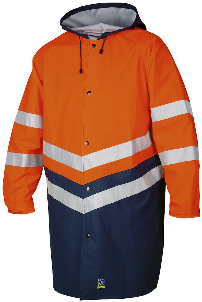 6403 REGENMANTEL EN ISO 20471 KLASSE 3 17 orange/marine 2XL