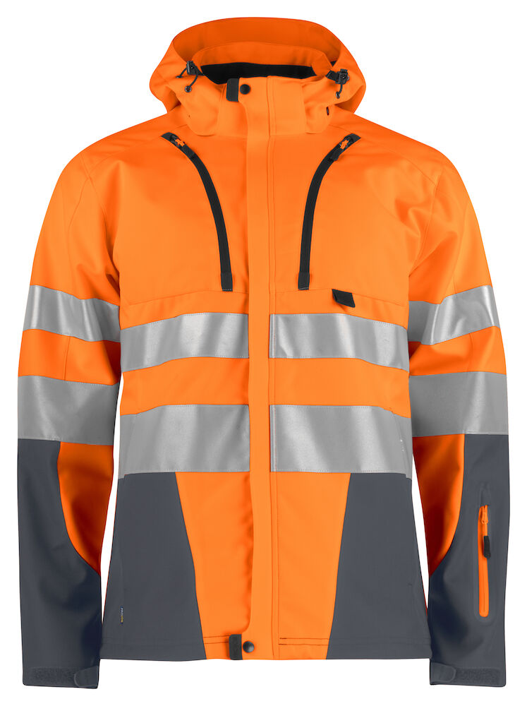 6419 FUNKTIONNELLE SOFTSHELL-JACKE EN ISO 20471 KLASSE 3/2 17 orange/grau 3XL