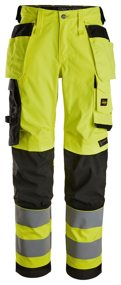 High-Vis-Damenstretchhose mit Holstertaschen, Warnschutzklasse 2