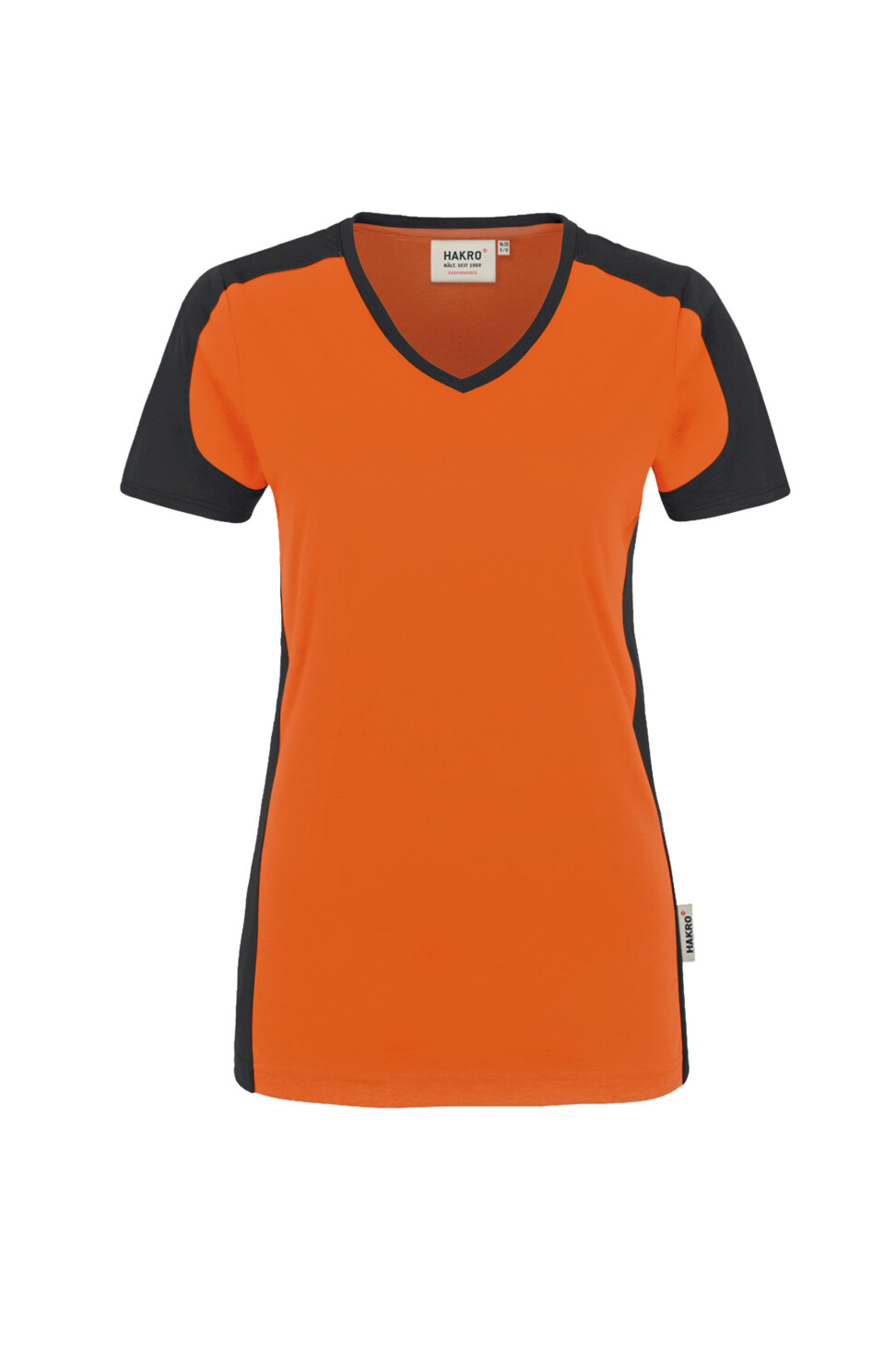 Hakro V-Shirt Damen Mikralinar 027028-orange/anthrazit 3XL