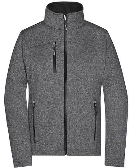 Ladies? Softshell Jacket - Dark-Melange/Black, 2XL