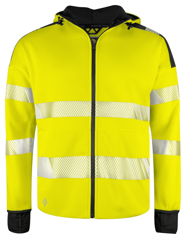 6110 FULL ZIP KAPUZENJACKE EN ISO 20471 KLASSE 3/2 11 gelb/schwarz hv L
