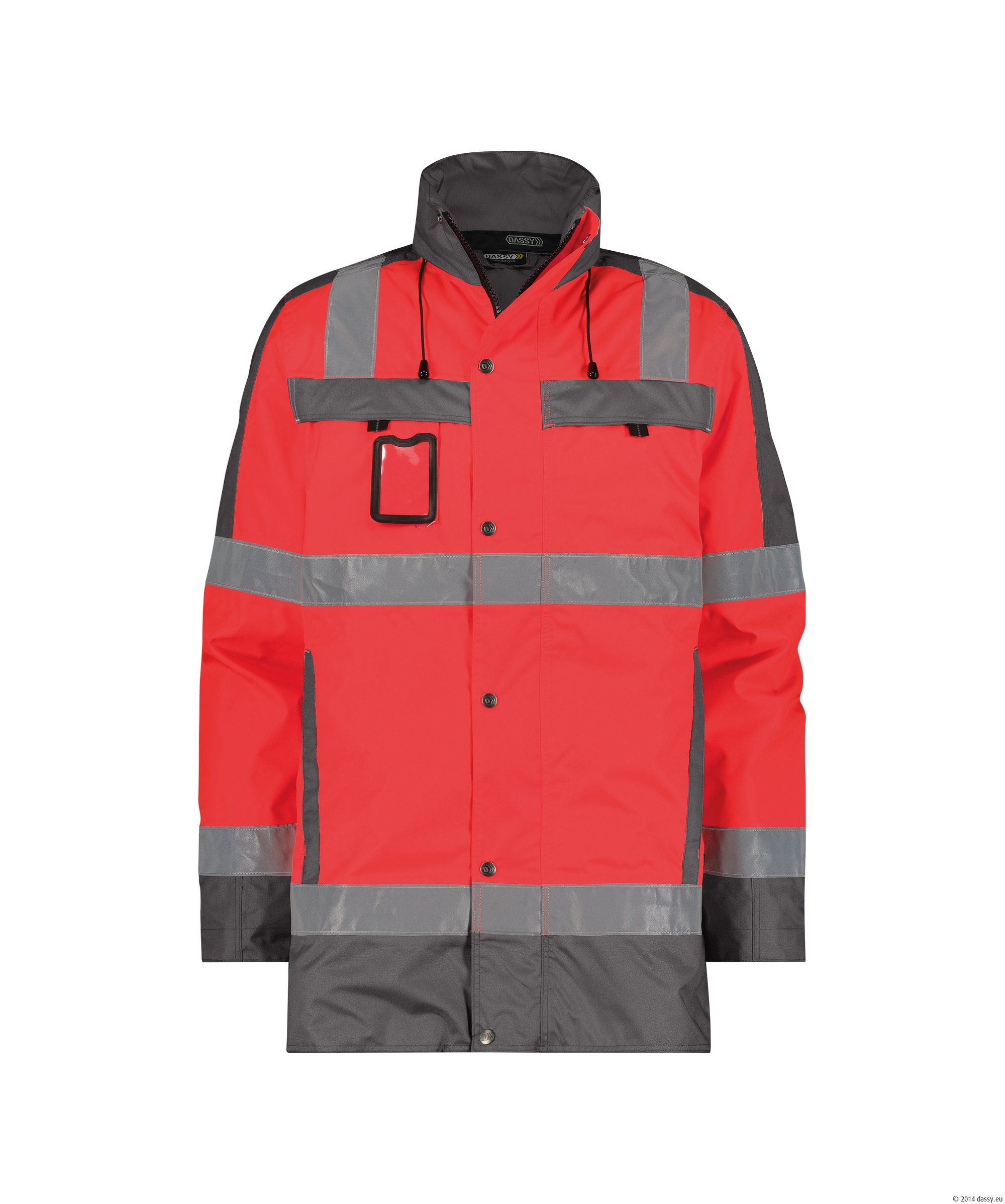 DASSY® Limasol 6643-neonrot-zementgrau L