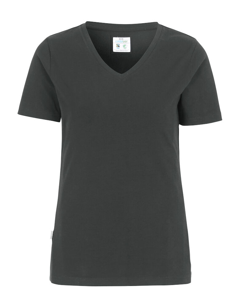 Stretch V-Neck Lady 980 charcoal XS