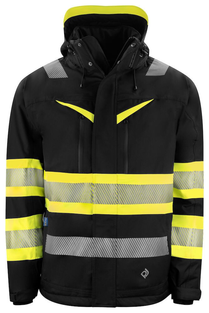 6446 GEFÜTTERTE WIND- UND WASSERDICHTE JACKE EN ISO 20471 KLASSE 1 11 gelb/schwarz hv L