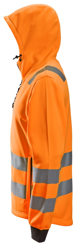 High-Vis-Kapuzenjacke mit durchgehendem Reißverschluss, Warnschutzklasse 2/3