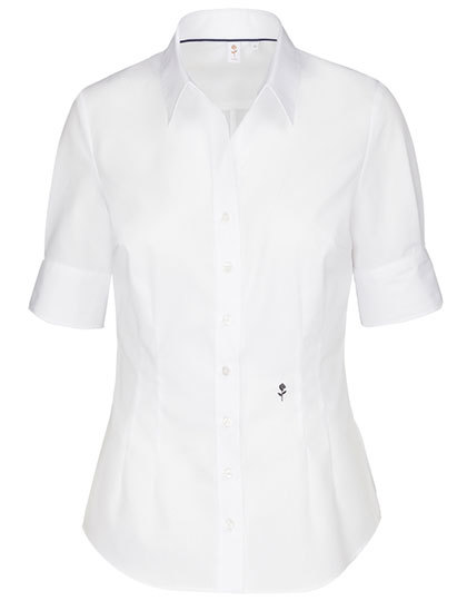 Women?s Blouse Slim Fit Short Sleeve - White