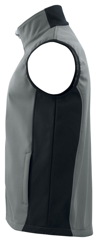 3702 SOFTSHELL WESTE MIT KONTRASTELEMENTEN 98 grau 3XL
