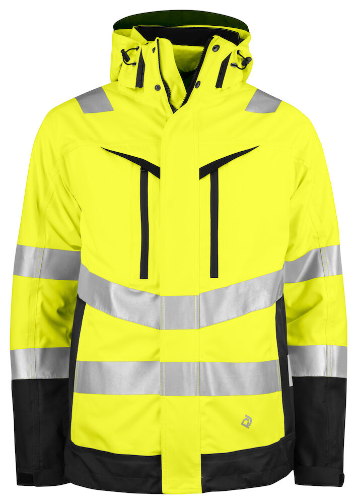 6445 WIND- UND WASSERDICHTER PARKA 3-IN-1 EN ISO 20471 KLASSE 3/2 11 gelb/schwarz hv 4XL