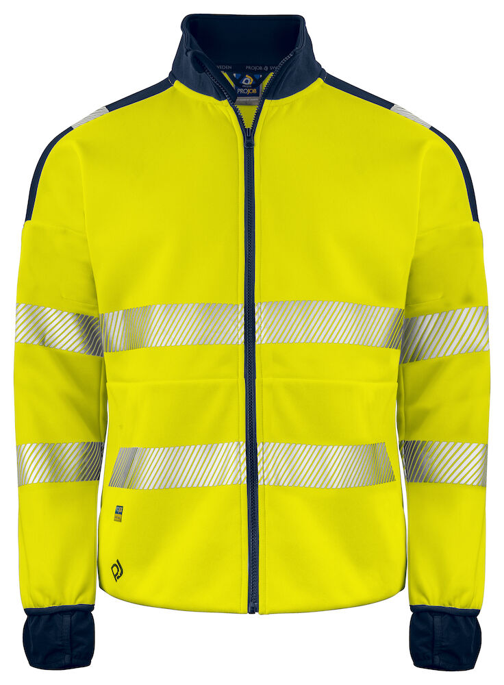 6109 FULL ZIP SWEAT JACKE EN ISO 20471 KLASSE 3/2 10 gelb/marine hv XS