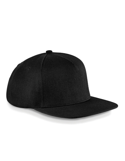 Original Flat Peak Snapback Cap - Black/Black, One Size