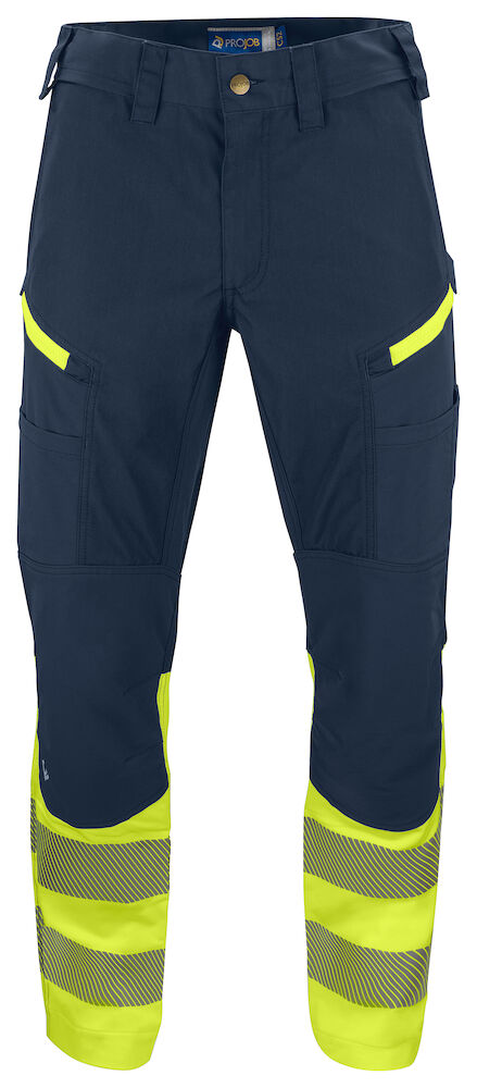 6528 STRETCH ARBEITSHOSE EN ISO 20471 KLASSE 1 MODERNER SCHNITT 10 gelb/marine hv D108, Kurz