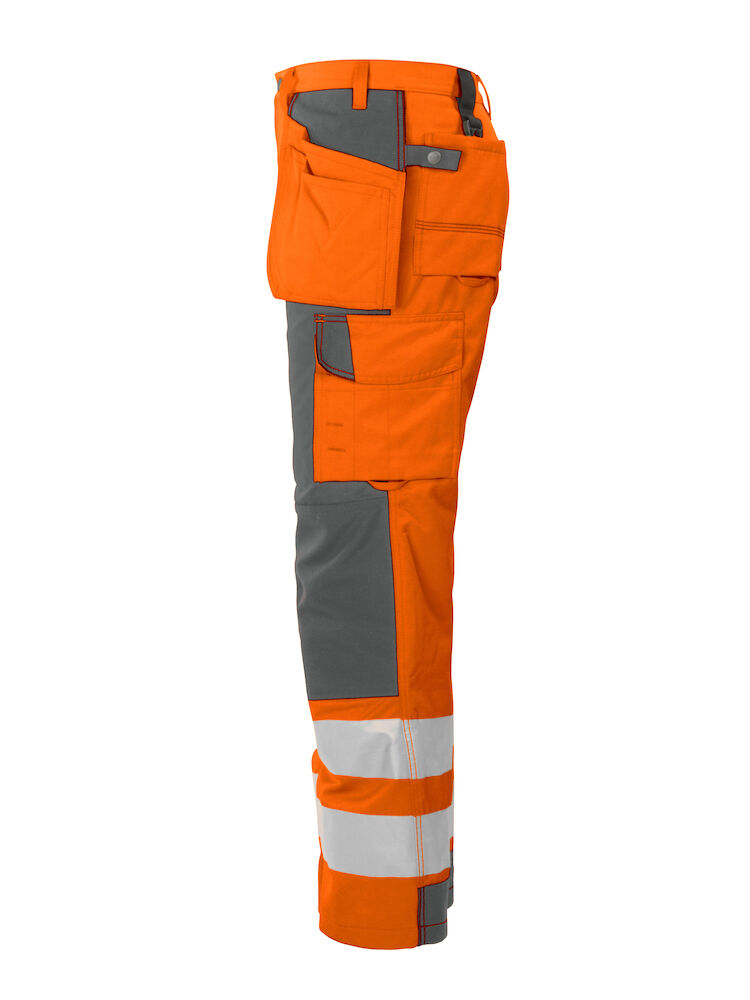 6506 ARBEITSHOSE MIT KNIEVERSTÄRKUNG UND HÄNGETASCHEN EN ISO 20471 KLASSE 2 17 orange/grau C156, Lang