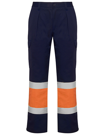 Soan Trousers - Navy Blue 55/Fluor Orange 223, 38