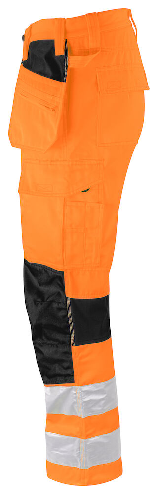6570 BUNDHOSE STRETCH MIT HÄNGETASCHEN EN ISO 20471 KLASSE 2 1799 orange/schwarz C56, Standard