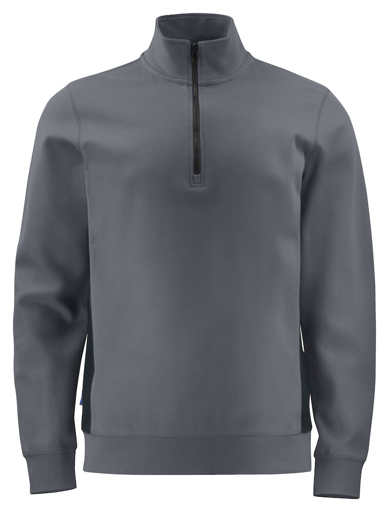 2128 SWEATSHIRT HALF ZIP MIT KONTRASTELEMENTEN 98 grau 2XL