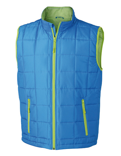 Men?s Padded Light Weight Vest - Aqua/Lime Green, 2XL