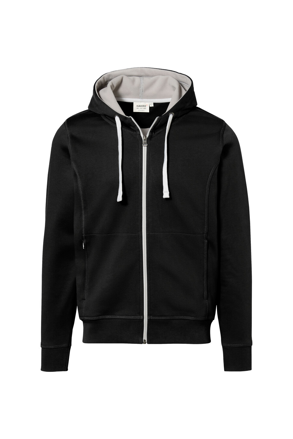 Hakro Kapuzenjacke Bonded 005silber-schwarz/silber XS