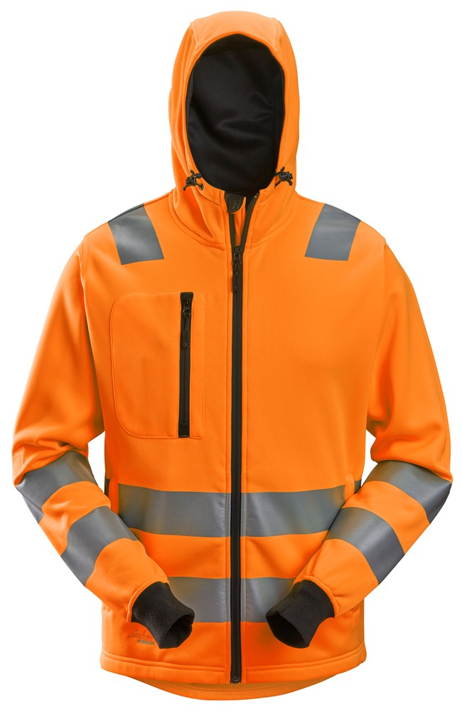 High-Vis-Kapuzenjacke mit durchgehendem Reißverschluss, Warnschutzklasse 2/3