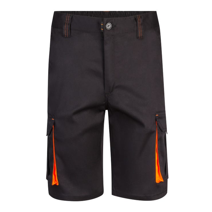 BERMUDA STRETCH BICOLORE - NOIRE/ORANGE FLUO