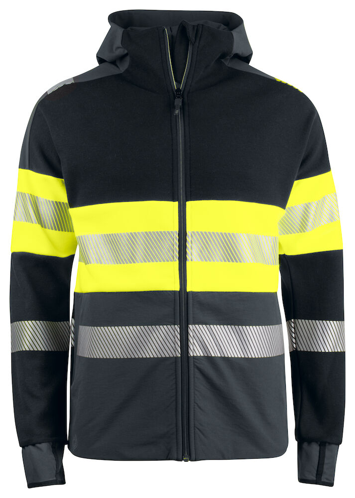 6122 KAPUZENJACKE EN ISO 20471 KLASSE 1 11 gelb/schwarz hv XL