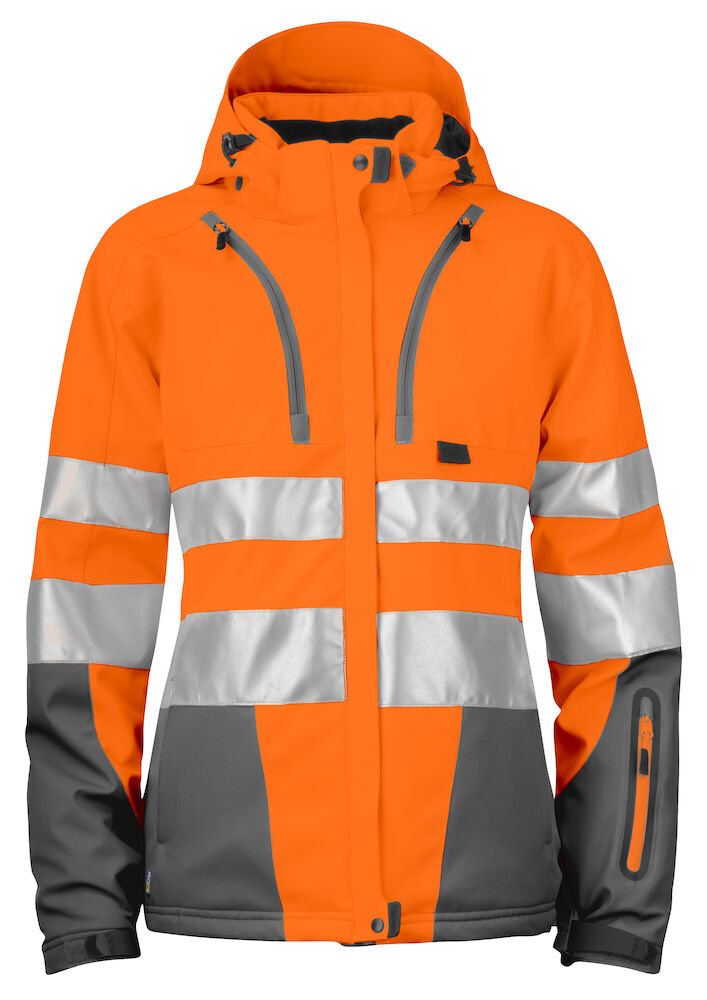 6424 GEFÜTTERTE SOFTSHELL DAMENJACKE EN ISO 20471 KLASSE 3/2 17 orange/grau 2XL