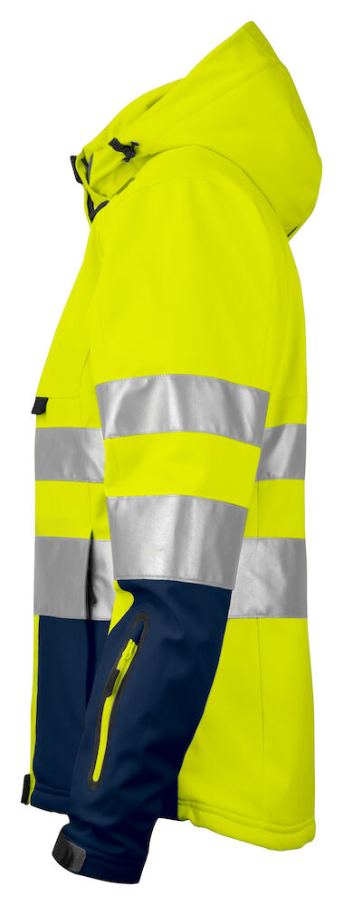 6424 GEFÜTTERTE SOFTSHELL DAMENJACKE EN ISO 20471 KLASSE 3/2 10 gelb/marine hv 3XL