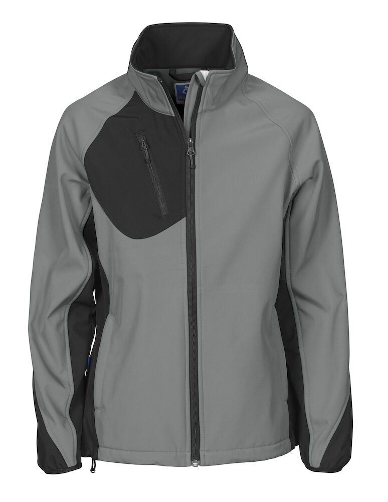 2423 DAMEN SOFTSHELL JACKE MIT KONTRASTELEMENTEN 83 stein 3XL