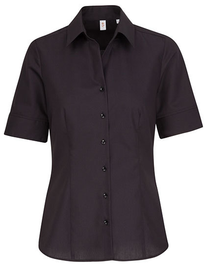 Women?s Blouse Regular Fit Short Sleeve - Black, 34