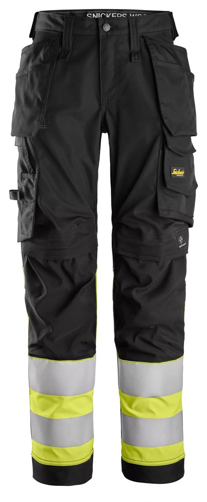 High-Vis-Damenstretchhose mit Holstertaschen, Warnschutzklasse 1