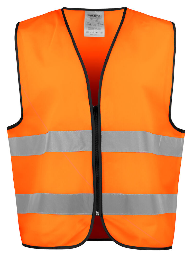 6709 SICHERHEITSWESTE MIT ZIP EN ISO 20471 KLASSE 2 1799 orange/schwarz One Size