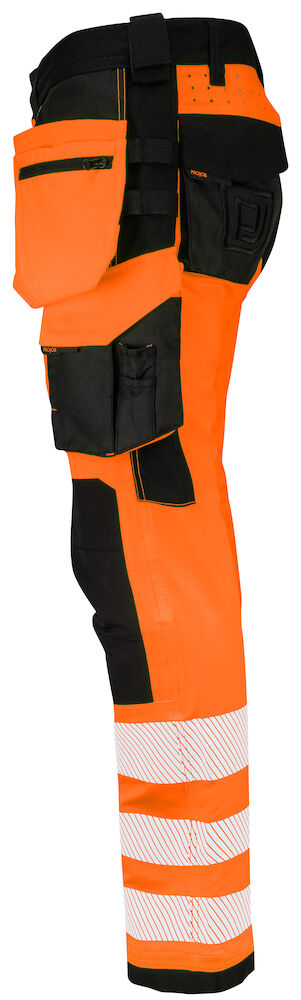 6573 BUNDHOSE VOLLSTRETCH MIT HÄNGETASCHEN EN ISO 20471 KLASSE 2 1799 orange/schwarz C46, Standard