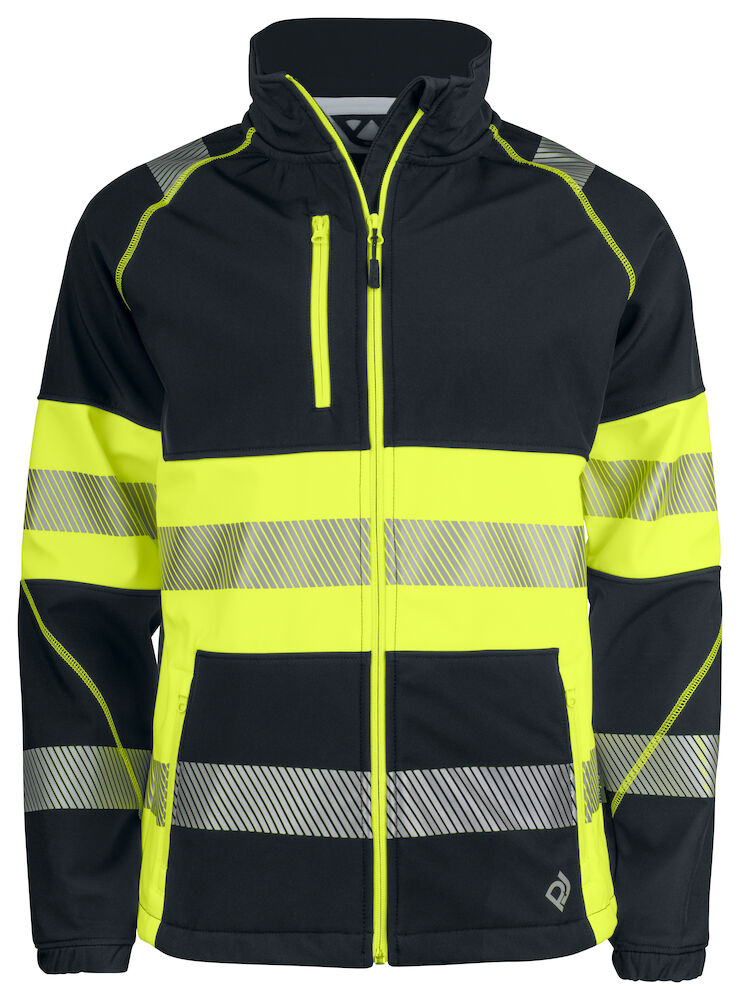 6443 SOFTSHELL JACKE EN ISO 20471 KLASSE 1 11 gelb/schwarz hv M