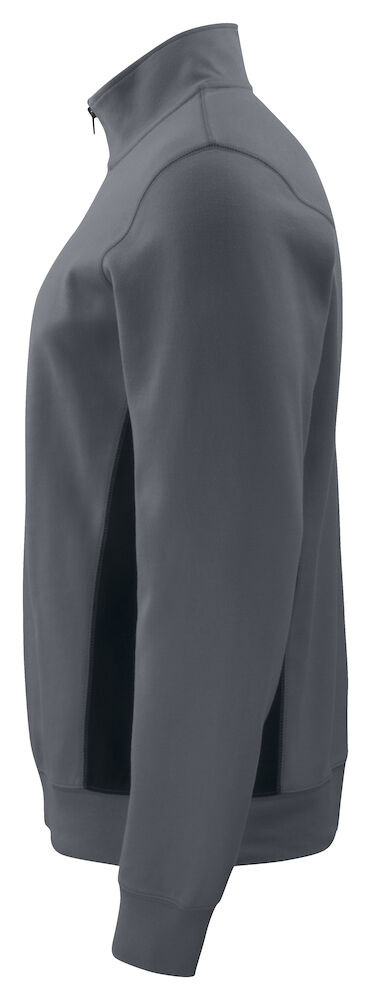 2128 SWEATSHIRT HALF ZIP MIT KONTRASTELEMENTEN 98 grau 2XL