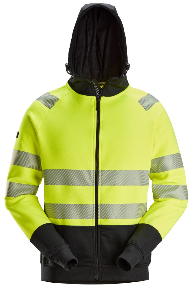 High-Vis-Kapuzenjacke mit durchgehendem Reißverschluss, Warnschutzklasse 2
