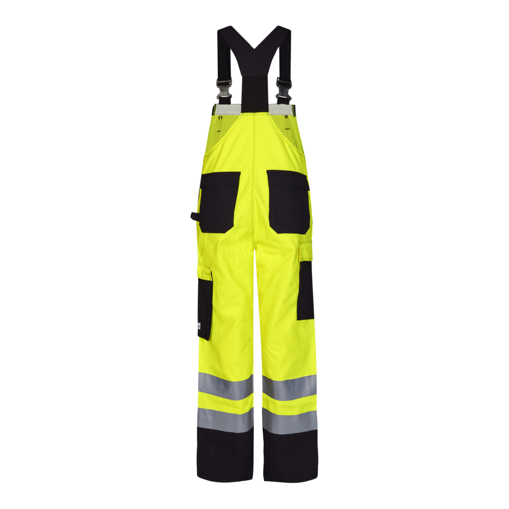 F. Engel Safety EN ISO 20471 Norm-Latzhose 3820 gelb/schwarz CH40C, Kurz