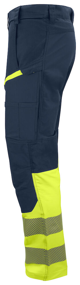 6528 STRETCH ARBEITSHOSE EN ISO 20471 KLASSE 1 MODERNER SCHNITT 10 gelb/marine hv D108, Kurz